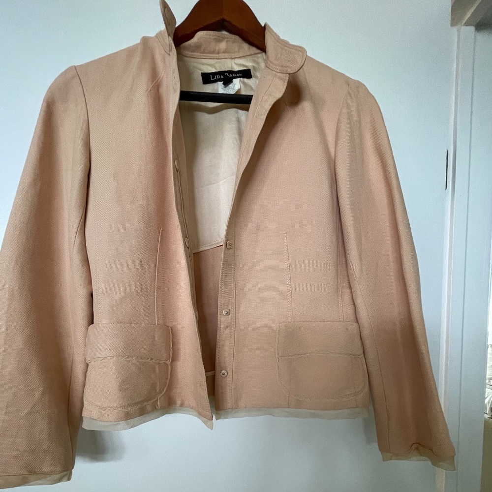Lisa Biday Peach Linen Blazer- Size 4